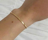 Gold Herringbone Bracelet  18k Gold Filled Snake Chain Bracelet  Dainty Gold Bracelet  Gold Flat Chain Bracelet  Stacking Bracelet